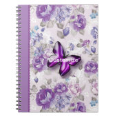 Lila Schmetterling Notizblock (Vorderseite)