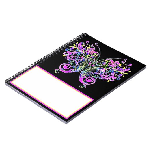 lila Schmetterling Notizblock (Linke Seite)