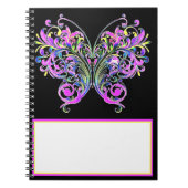 lila Schmetterling Notizblock (Vorderseite)