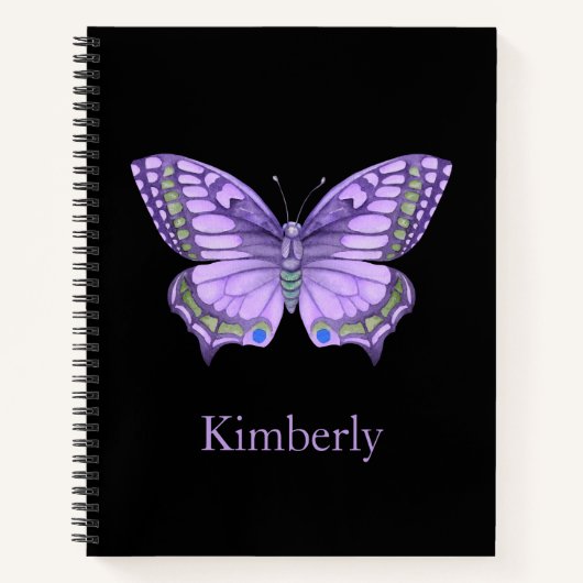Lila Schmetterling Notizblock (Vorderseite)