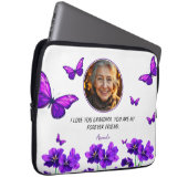 Lila Schmetterling Oma Foto Laptopschutzhülle (Vorne Rechts)