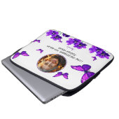 Lila Schmetterling Oma Foto Laptopschutzhülle (Vorne Knopf)