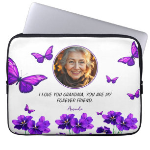Lila Schmetterling Oma Foto Laptopschutzhülle
