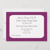 Lila Schmetterling-Party Einladung (Rückseite)