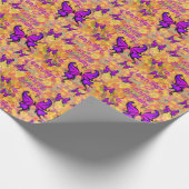 Lila Schmetterling personalisieren Namensalter Rol Geschenkpapier (Ecke)