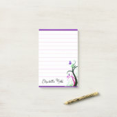 Lila Schmetterling personalisiert Post-it Klebezettel (Auf Schreibtisch)