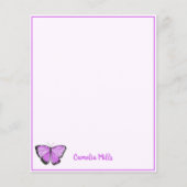 Lila Schmetterling Personalisierter Name (Vorderseite)
