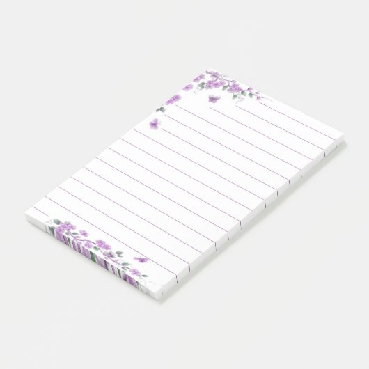 Lila Schmetterling Post-it Klebezettel (angewinkelt)