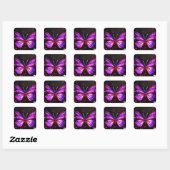 Lila Schmetterling Quadratischer Aufkleber (Blatt)