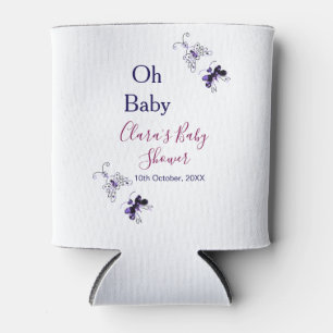 Lila Schmetterling Rosa Babydusche - Baby modern Dosenkühler