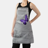 Lila Schmetterling Rustikale Personalisierte Schür Schürze (InSitu)