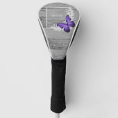 Lila Schmetterling Rustikaler Golf Head Cover Golf Headcover (Vorderseite)