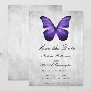 Lila Schmetterling Save-the-Date-Einladung Einladung