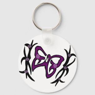 Lila Schmetterling Schlüsselanhänger