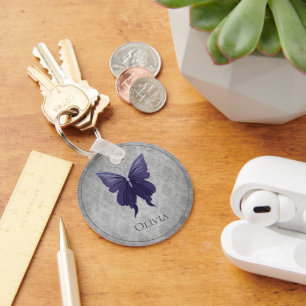 Lila Schmetterling Schlüsselanhänger