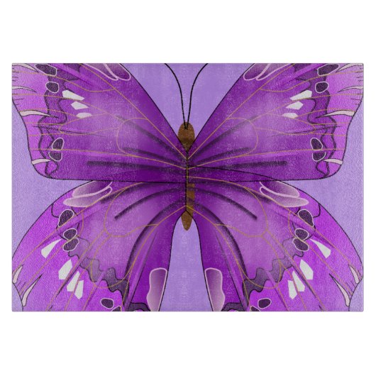 Lila Schmetterling Schneidebrett (Vorderseite)