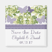 Lila Schmetterling Speichern Sie das Datumsfenster Magnet (Vorne)