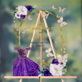 Lila Schmetterling Sweet 16 Willkommen Acrylschild (Neutral)