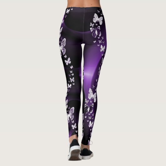 Lila Schmetterling Swirl Leggings (Rückseite)