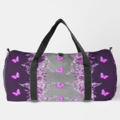 Lila Schmetterling-Tasche Duffle Bag (Rückseite)