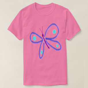 Lila Schmetterling Tragbare Kunst T-Shirt