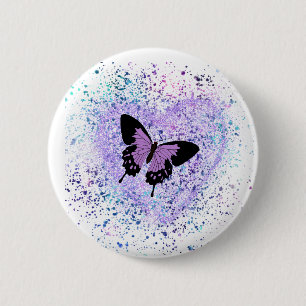 Lila Schmetterling und Malbutton Button