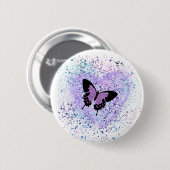 Lila Schmetterling und Malbutton Button (Vorne & Hinten)