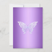 Lila Schmetterling und Taufe Einladung (Rückseite)