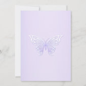 Lila Schmetterling und Taufe Einladung (Rückseite)