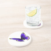 Lila Schmetterling Untersetzer (Seite)