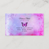 lila Schmetterling Visitenkarte (Rückseite)