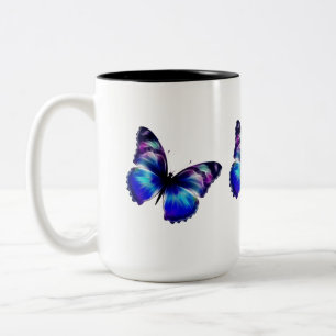 Lila Schmetterling Zweifarbige Tasse