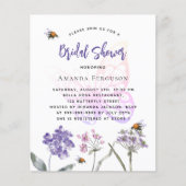 Lila Schmetterlingbudget Brautdusche (Vorderseite)