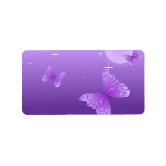 Lila Schmetterlinge Adressaufkleber (Vorne)