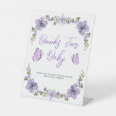 Lila Schmetterlinge Aquarell Wildblume Baby Show Sockelschild (Vorderseite)