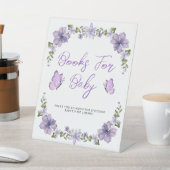 Lila Schmetterlinge Aquarell Wildblume Baby Show Sockelschild (In SItu)