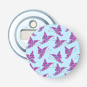 Lila Schmetterlinge auf Light Blue, Butterfly Prin Flaschenöffner