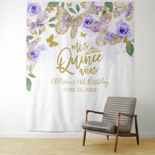 Lila Schmetterlinge aus Quinceanera, Hintergrund Wandteppich