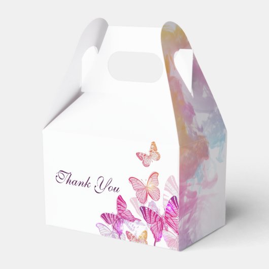 Lila Schmetterlinge Brautparty Gefälligkeitsboxen Geschenkschachtel (Rückseite)