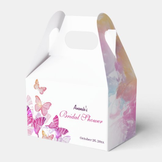 Lila Schmetterlinge Brautparty Gefälligkeitsboxen Geschenkschachtel (Vorderseite)