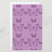 Lila Schmetterlinge Briefpapier (Vorne/Hinten)
