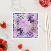 Lila Schmetterlinge & Diamanten 60. Geburtstag Serviette (Beispiel)