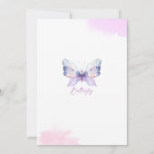 Lila Schmetterlinge eine kleine Schmetterlingsdusc Einladung (Rückseite)