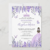 Lila Schmetterlinge Einladung (Vorderseite)