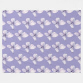 Lila Schmetterlinge Fleecedecke (Vorderseite (Horizontal))