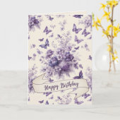 Lila Schmetterlinge Französische Landtoilflotte Karte (Gelbe Blume)