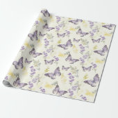 Lila Schmetterlinge Geburtstag Geschenkpapier (Ungerollt)