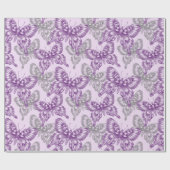 Lila Schmetterlinge Geschenkpapier (Flach)