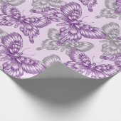 Lila Schmetterlinge Geschenkpapier (Ecke)