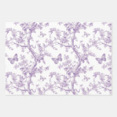 Lila Schmetterlinge im Lila Hintergrund Geschenkpapier Set (Vorderseite 2)